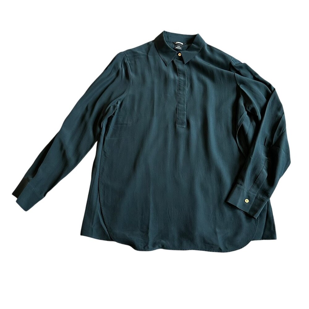 Club Monaco Dark Green Silk Blouse